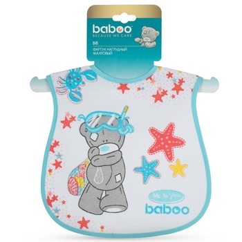 уценка. Нагрудник хлопчатобумажный Baboo Me to You, 3+ мес., белый (11-100) - Pampik - 4