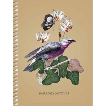 Блокнот для записей Student, В6, в клеточку, спираль, 80 л., Бабочка и птица среди цветов (B6-SC-080-6104K) - Pampik