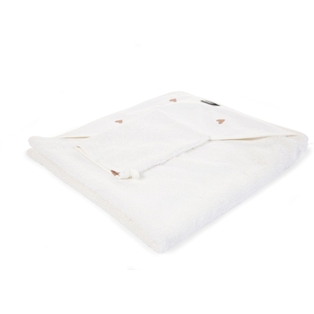 Рушник з капюшоном Childhome Hearts, 80x80 см, білий (CCBCJOH) - Pampik - 3