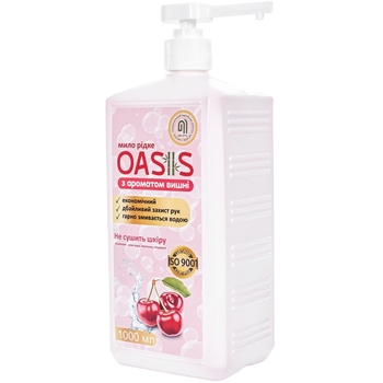 Мило рідке Nata-Oasis з ароматом вишні, з дозатором, 1000 мл - Pampik