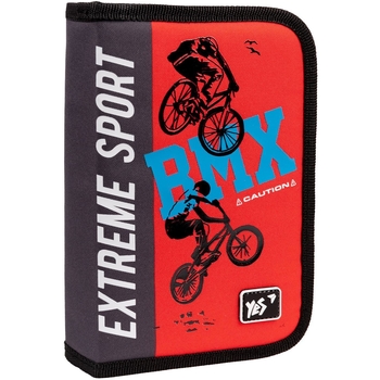 Пенал жесткий Yes HP-02 BMX, 13х21х3 см, красный с серым (533402) - Pampik