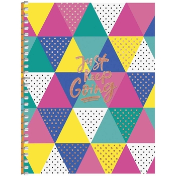 Блокнот для записей Student, В6, в клеточку, спираль, 80 л., Радужный принт треугольников (B6-SC-080-6108K) - Pampik