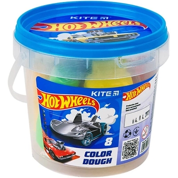 Набір для ліпки Kite Hot Wheels кольоровий 8 х 20 г, 2 формочки та стек (HW23-137) - Pampik