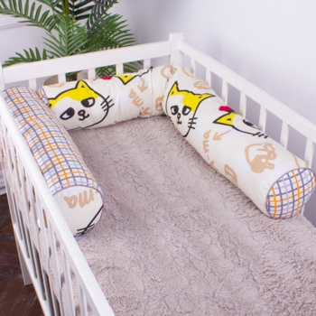 Защитные валики-бортики MirSon Kids Time 18-0007 Cool Cat, бежевые, 2 шт. - Pampik