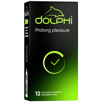 Презервативы латексные Dolphi Prolong pleasure, анатомические, с анестетиком, 12 шт. - Pampik