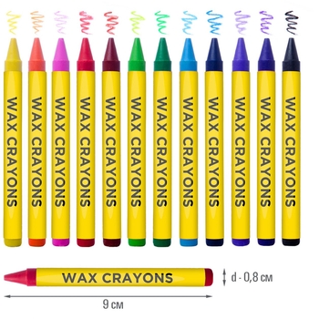 Олівці Yes Minions, воскові, 12 кольорів (590140) - Pampik - 3