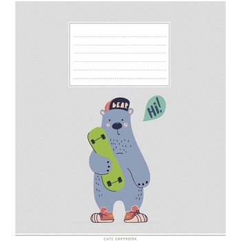Зошит учнівський Школярик Cute copybook, в косу лінію, 12 аркушів, ВД-лак, 30 шт. (012-3212C) - Pampik - 2