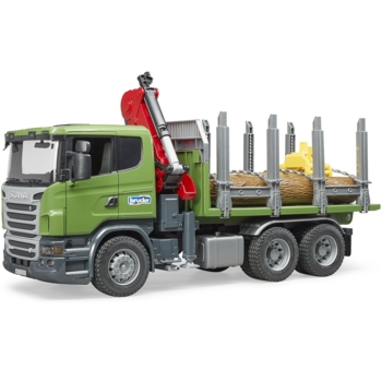Трактор Bruder лесовоз Scania с краном и бревнами, 1:16 (03524) - Pampik