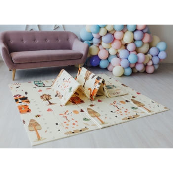 Детский двухсторонний складной коврик Poppet Тигренок в лесу и Мир животных, 180х150x1 см (PP020-150) - Pampik - 10