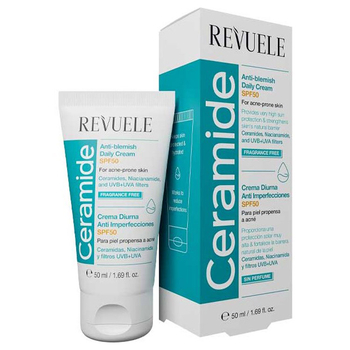 Крем для лица Revuele Ceramide Anti-Blemish, против пятен и пигментации, SPF50, 50 мл - Pampik