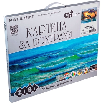 Картина за номерами ZiBi Art Line Дельфіни і море 40х50 см (ZB.64251) - Pampik - 2