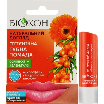 Гігієнічна губна помада Біокон Натуральний догляд Обліпиха + Календула 4.6 г - Pampik