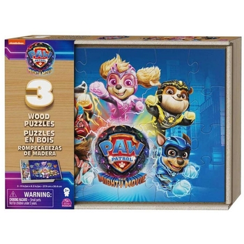 Пазл Spin Master Щенячий патруль в кино 2 деревянный 3 в 1 (SM98297/6067929) - Pampik