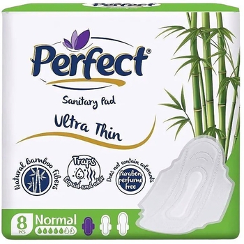Прокладки ультратонкі Perfect Natural Ultra Thin Normal 8 шт. - Pampik