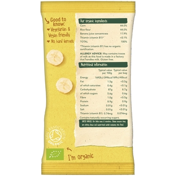 Дитячі фруктові снеки Organix Banana Puffcorn органічні 10 г - Pampik - 2