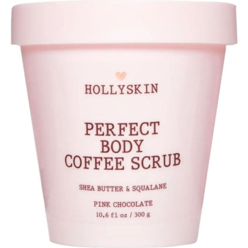 Скраб для идеально гладкой кожи Hollyskin Perfect Body Coffee Scrub Pink Chocolate с маслом ши и скваланом 300 г - Pampik