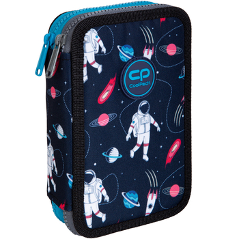 Пенал с наполнением CoolPack Jumper 2, 2 отделения, 19,5х12,5х4 см, синий (E66532) - Pampik