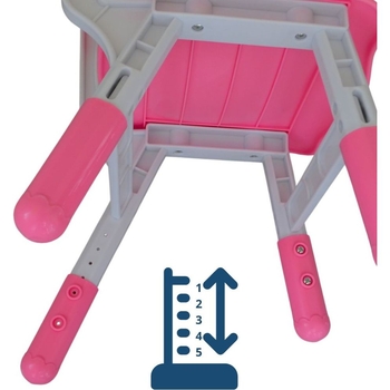 Стілець дитячий Lindo до квадратного столу рожевий (1369 рож) - Pampik - 3