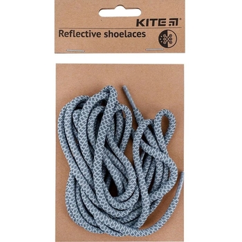 Шнурки для обуви Kite светоотражающие 1.2 м 1 пара серые (K23-128-1) - Pampik