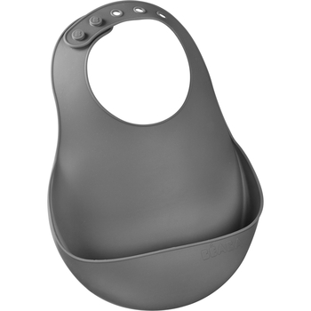 Нагрудник Beaba силіконовий, з кишенею, сірий (913558) - Pampik - 2