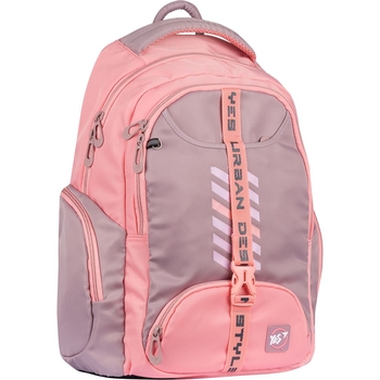Рюкзак Yes T-120 Urban design style, серый с розовым (552497) - Pampik - 2