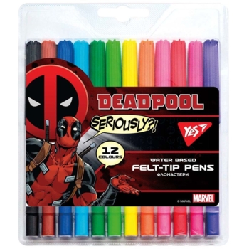 Фломастеры Yes Marvel Deadpool, 12 цветов (650477) - Pampik