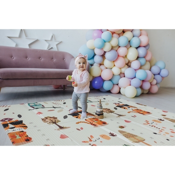 Дитячий килимок Poppet Тигреня в лісі та Світ тварин, двосторонній складний, 200х180x1 см (PP020-200) - Pampik - 14