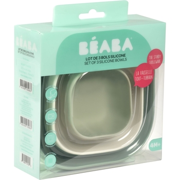 Набор глубоких силиконовых тарелок Beaba, разноцветный, 3 шт. (913567) - Pampik - 3