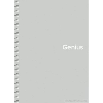 Блокнот для записів Genius, А6, в клітинку, спіраль, 80 аркушів, сірий (A6-080-6805K) - Pampik