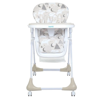 Стульчик для кормления Bambi M 3233 Mommy Bear Beige, бежевый (24225) - Pampik - 2