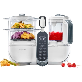 Пароварка-блендер Babymoov Nutribaby + 15 паучів для пюре, white (A001117_BF1) - Pampik