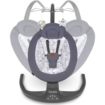 Шезлонг-гойдалка Lionelo Ralf Grey White з ігровою дугою, сіро-білий - Pampik - 4