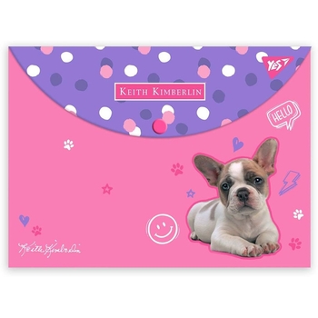 Папка-конверт Yes Keith Kimberlin, A4, с кнопкой (492009) - Pampik