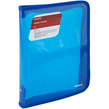 Папка об'ємна на блискавці Axent B5 прозора синя (1802-22-A) - Pampik