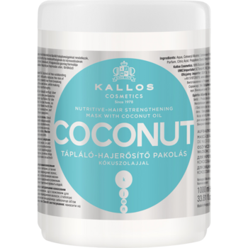 Маска для волос Kallos Cosmetics Coconut Nutritive Hair Mask укрепляющая с кокосовым маслом, 1 л - Pampik