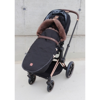 Конверт теплий Kaiser Toffee, з натуральної овчини, чорний (6512525) - Pampik - 14