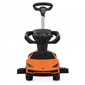 Машинка-толокар Bambi M 3726-7 2 в 1, с родительской ручкой, оранжевая (25692) - Pampik - 3