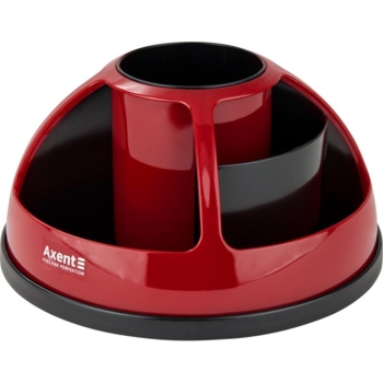 Подставка-органайзер для канцелярских принадлежностей Axent Duoton 11 отделений 17x17x12 см красная 2204-04-A - Pampik