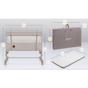 Ліжко 3-в-1 Lionelo Beige Sand, бежевий - Pampik - 7
