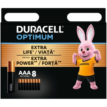 Лужні батарейки мізинчикові Duracell Optimum 1.5 V, AAA, LR6, 8 шт. (5000394158962) - Pampik