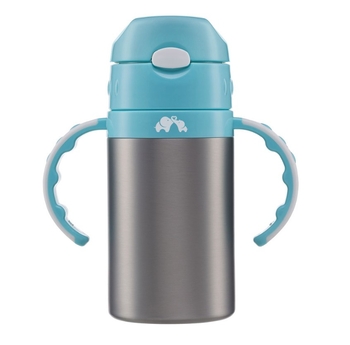 Чашка-непроливайка Bebe Confort Navigateur Isotherm Straw Cup, серая с голубым, 300 мл (3105201130) - Pampik - 2