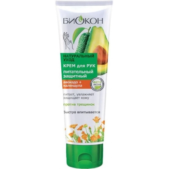 Крем для рук Біокон Натуральный уход Питательный защитный 90 мл - Pampik