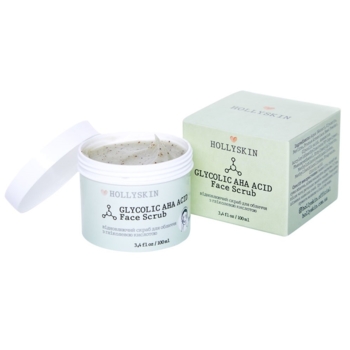 Скраб для лица Hollyskin Glycolic AHA Acid Face Scrub с гликолевой кислотой, 100 мл - Pampik