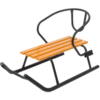 Санки Vitan Малыш со спинкой и цветной планкой черные (2030099) - Pampik