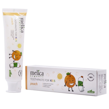 Дитяча зубна паста Melica Organic Персик, 100 мл - Pampik