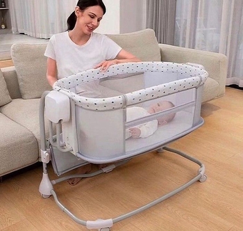 Кроватка-люлька Mastela 8601 приставная белая (25842) - Pampik - 5