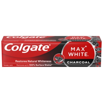 Зубна паста Colgate Max White Charcoal відбілювальна, з активованим вугіллям, 75 мл - Pampik