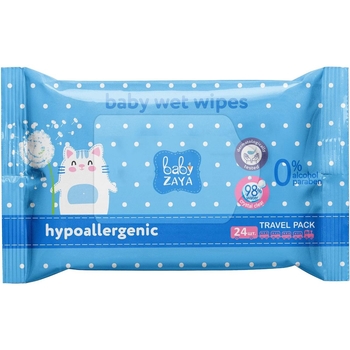 Влажные салфетки Baby Zaya, гипоаллергенные, 24 шт. - Pampik