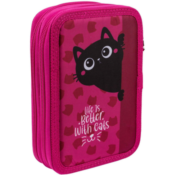 Пенал твердий Smart HP-01 Cat rules, 13х21х4 см, рожевий (533271) - Pampik - 2