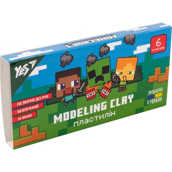 Пластилин Yes Minecraft, 6 цветов, 120 г (540628) - Pampik